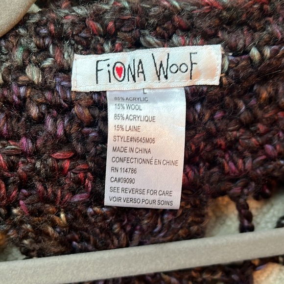 BOUTIQUE FIONA WOOF JEWEL TONE CROCHET SWEATER SIZE L - Picture 2 of 9